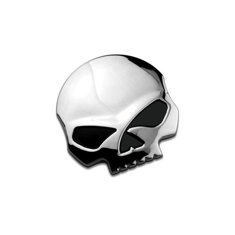 Bouchon réservoir Skull Tête de mort chrome et noir pour moto pour Harley  Davidson